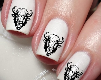 Bison Buffalo Nail Art Sticker