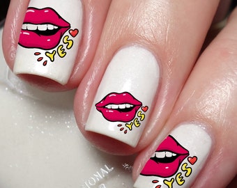 Sexy Lips & Kisses Nail Art Decal Sticker