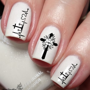 Jesus Cross Nail Art Decal Sticker