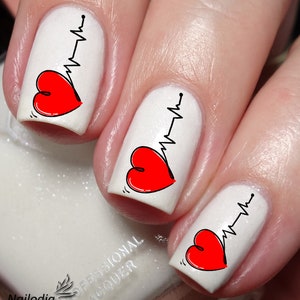 Heart Beat Nail Art Decal Sticker