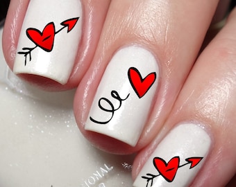 Doodle love & heart Nail Art Decal Sticker