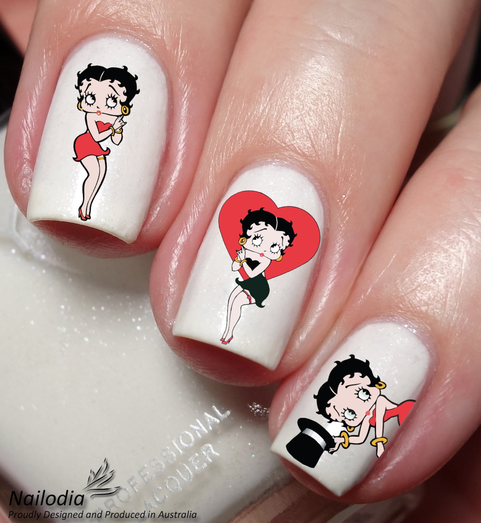 Betty Boop Inspired Nail Art Decal Sticker