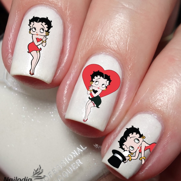 Betty Boop Inspired Nail Art Decal Sticker