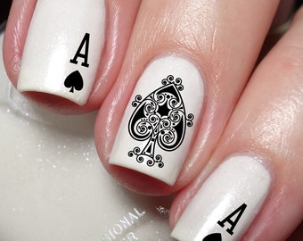 King Queen Jack Ace of Diamond Nail Art Decal Sticker - Etsy