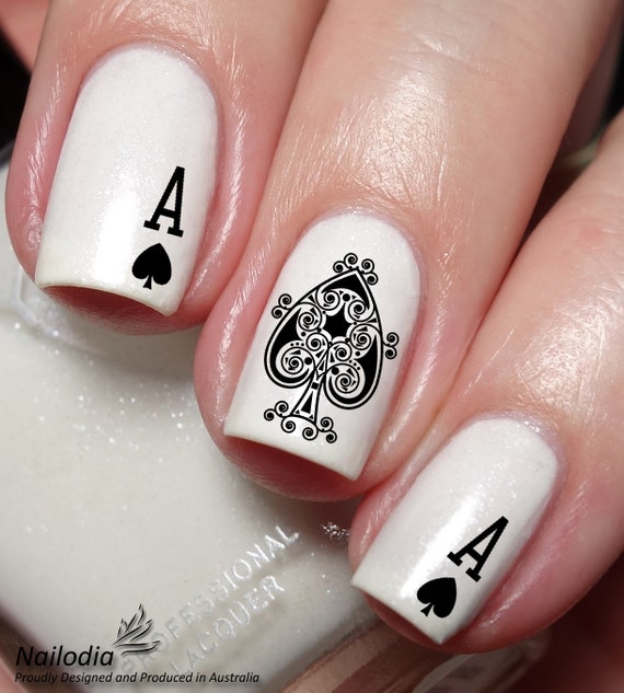 King Queen Jack Ace Heart Nail Art Decal Sticker - Nailodia