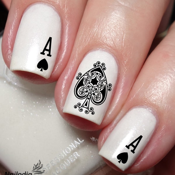 King Queen Jack & Ace of Spade Nail Art Decal Sticker
