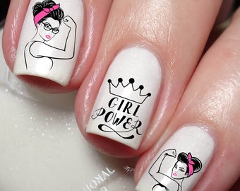 Girl Power Nail Art Decal Sticker
