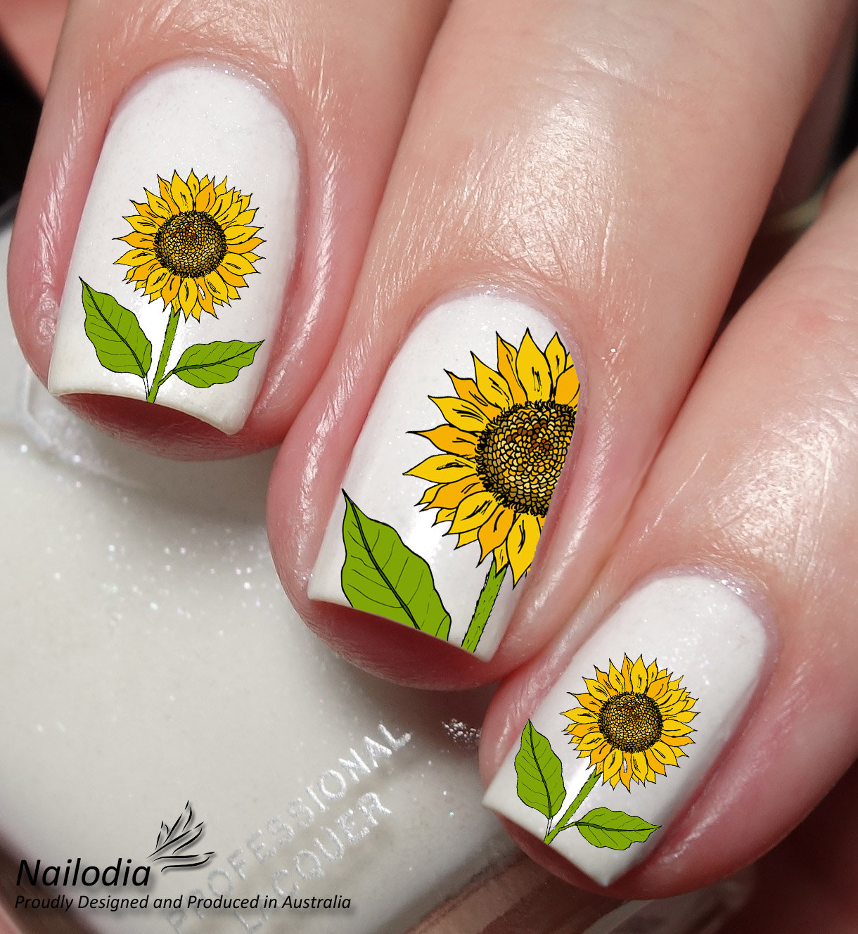 Bright Sunflower Nail Sleeve Art
