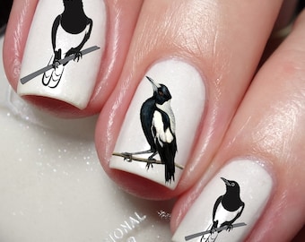 Magpie Nail Art Decal Sticker