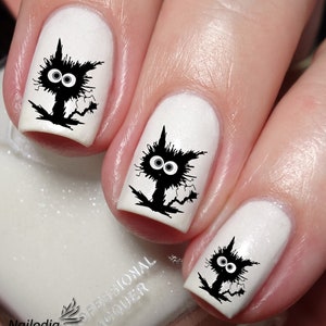 Black Cat Nail Art Decal Sticker
