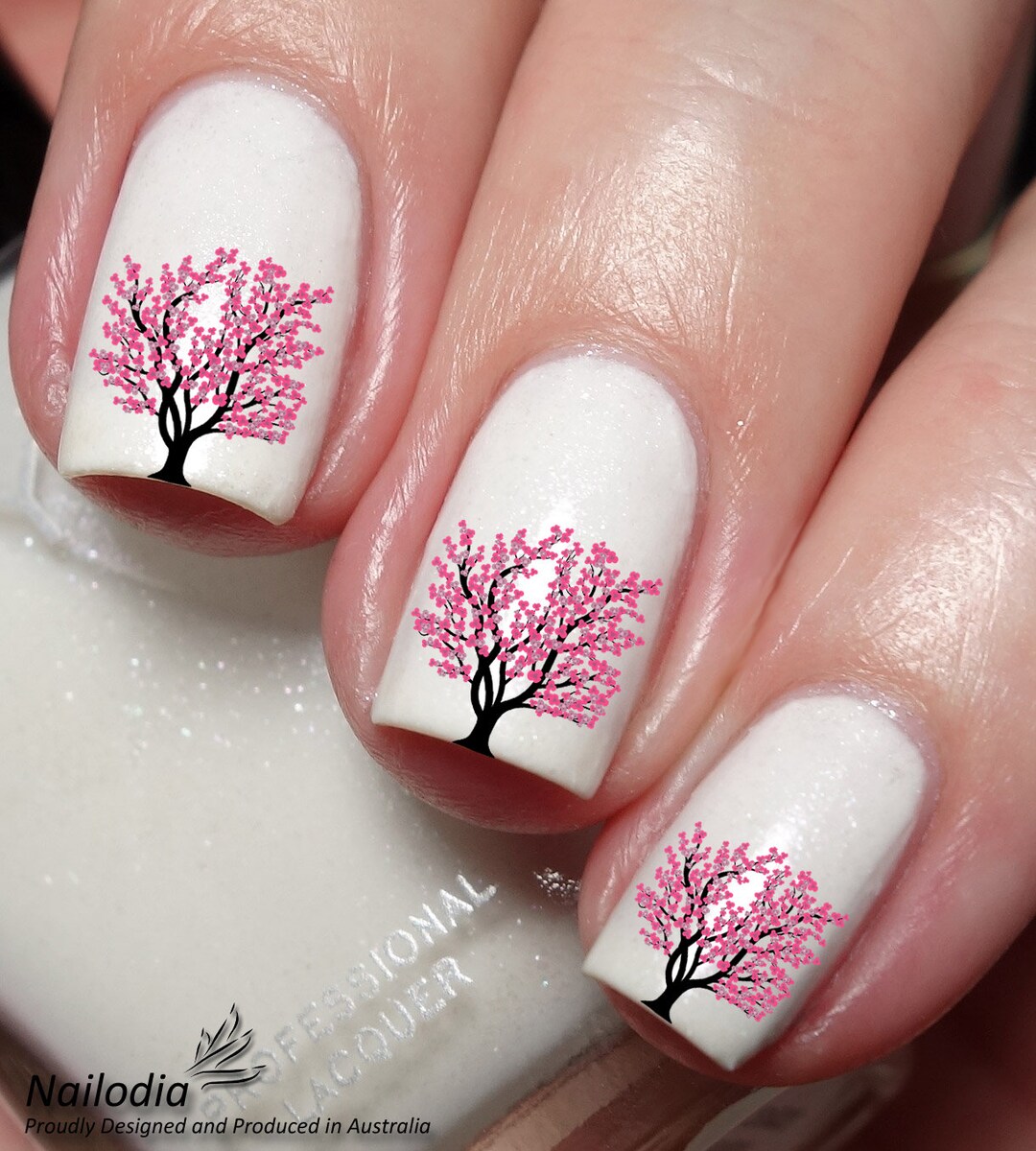 Cherry Blossom & Tree Nail Art Decal Sticker Etsy