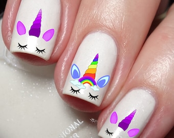 Cute Unicorn Nail Art Decal Sticker