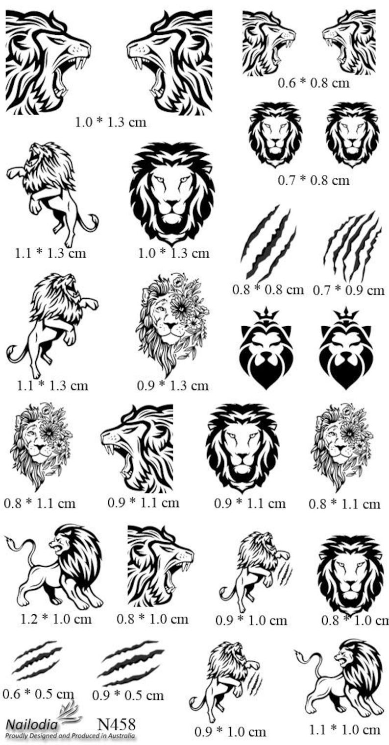 Lion Nail Art Decal Sticker Water Transfer Slider image 9