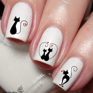 I love Cat & Kitten Nail Art Decal Sticker