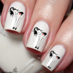 Hot & Sexy Girl Nail Art Decal Sticker image 1