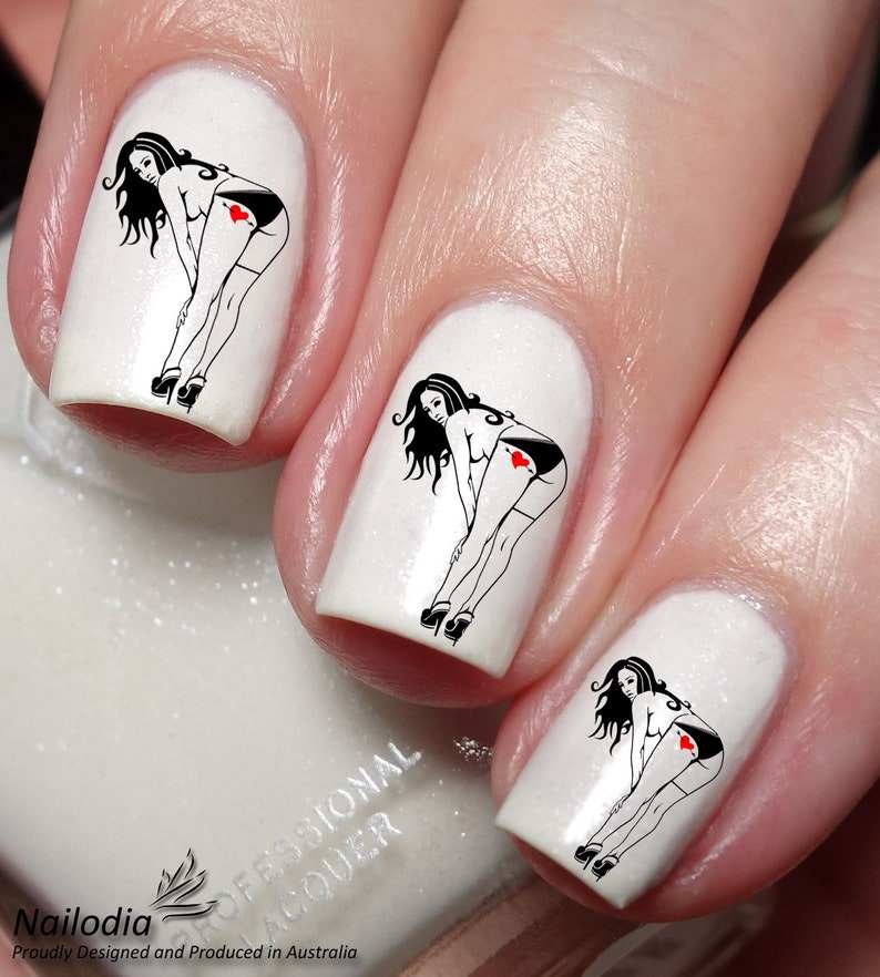 Hot & Sexy Girl Nail Art Decal Sticker image 1