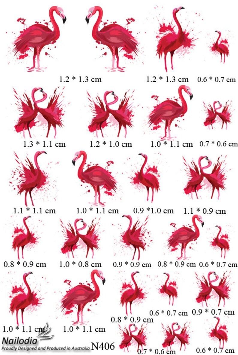 Flamingo Nail Art Decal Sticker Etsy