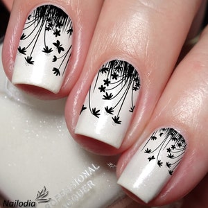 Butterfly Flower Nail Art Decal Sticker