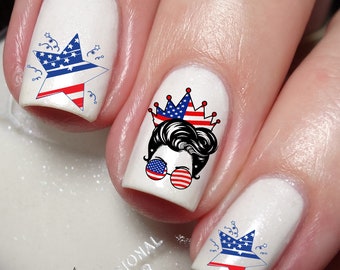 USA Independence day 4th July Nail Art Decal Sticker