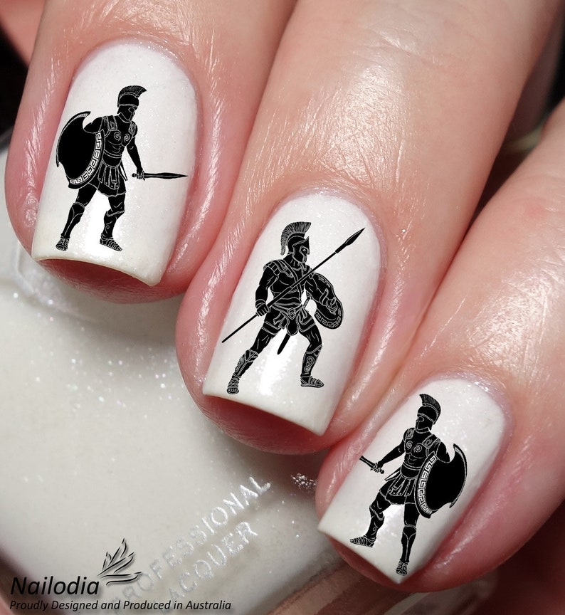 Ancient Roman Warrior Nail Art Decal Sticker image 2