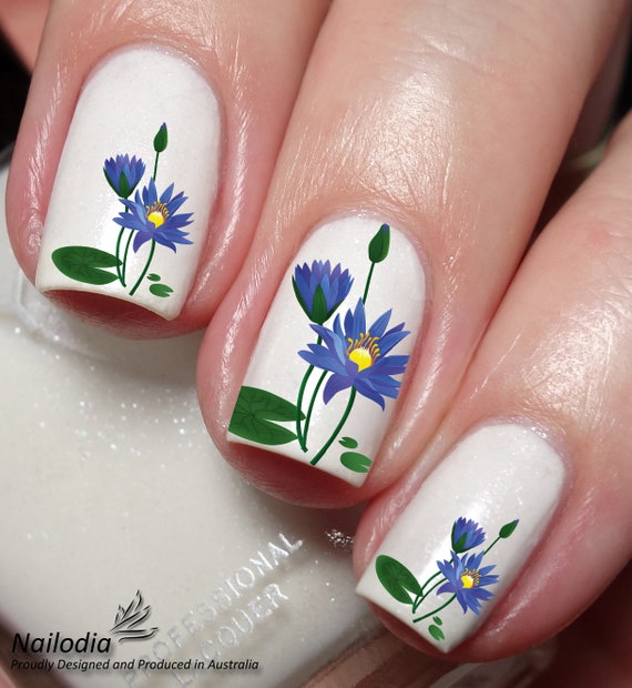 Stickers Autocollants Nail Art - Fleurs Roses Et Bleues - Neufs Dans Leur Emballage