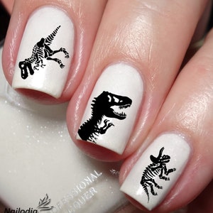 Dinosaur T-Rex Skeleton Nail Art Decal Sticker