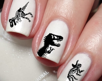 Dinosaur T-Rex Skeleton Nail Art Decal Sticker