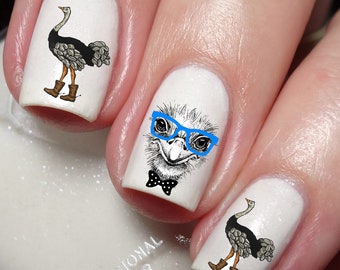 Ostrich Lovers Nail Art Decal Sticker