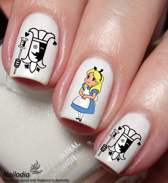 Alice Wonderland Inspired Nail Art Decal Sticker