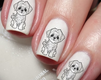 Shih Tzu Dog Nail Art Decal Sticker