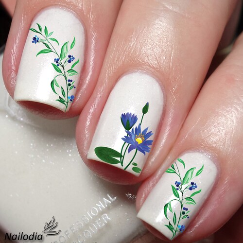 Watercolor Flower Nail Art Decal Sticker Etsy