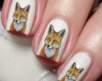 Psychedelic Fox Nail Art Decal Sticker