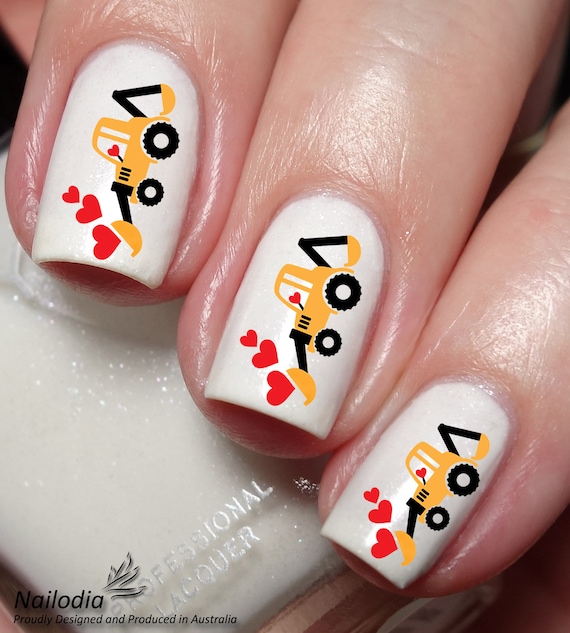 Bulldozer Digger Construction Nail Art Decal Sticker - Etsy