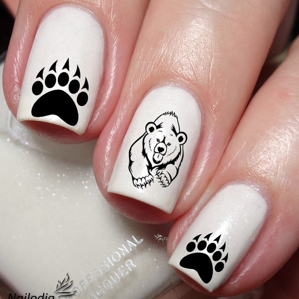 Wild Bear Nail Art Decal Sticker