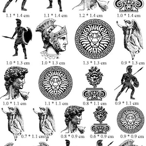 Ancient Roman Warrior Nail Art Decal Sticker image 9