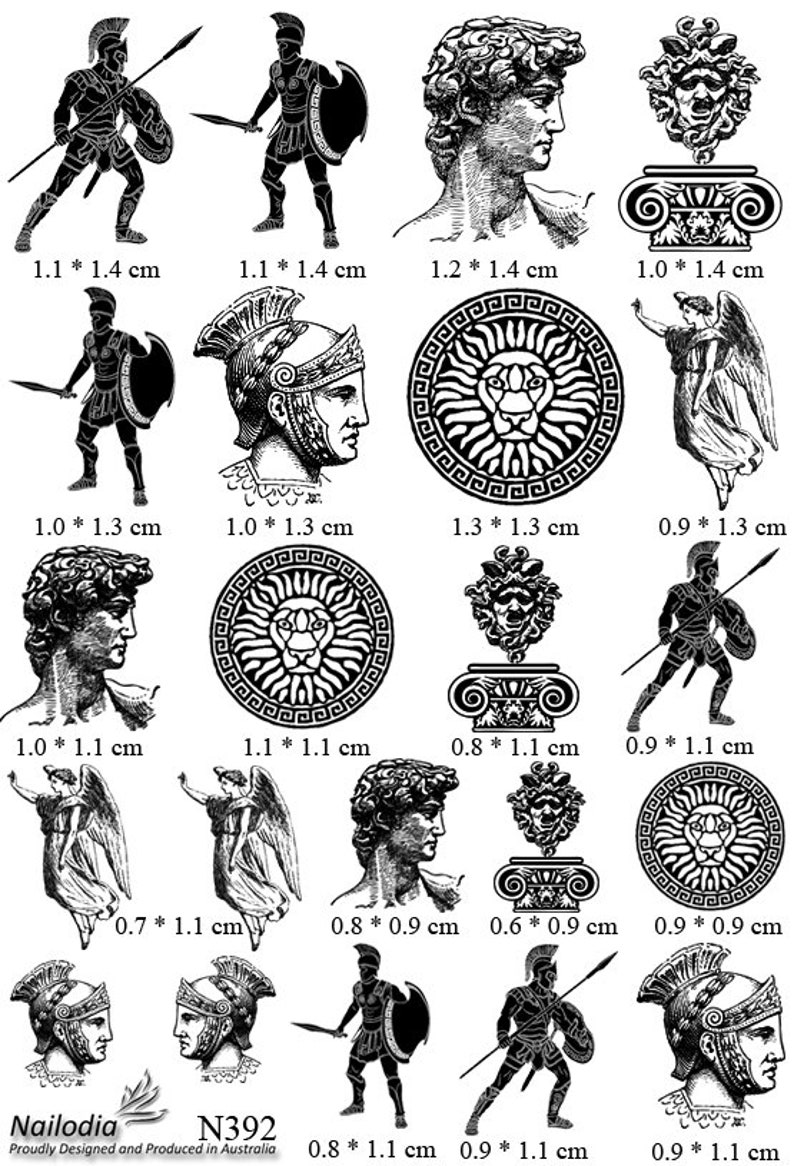 Ancient Roman Warrior Nail Art Decal Sticker image 9