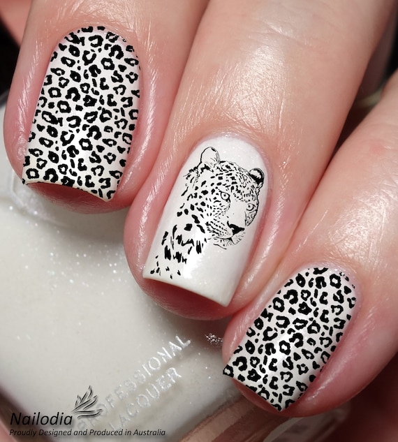 Leopard Cheetah Nail Art Decal Sticker Etsy UK