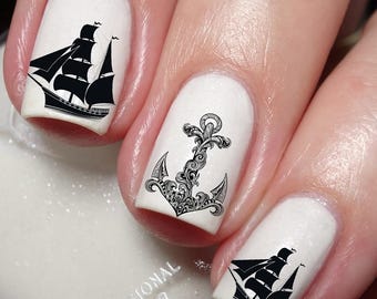 Vintage Sailboat Ship Nail Art Decal Sticker