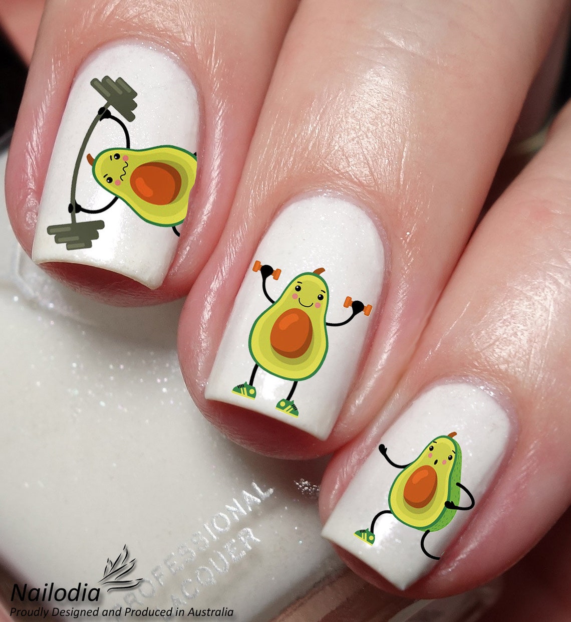 Cute Avocado Nail Art Decal Sticker