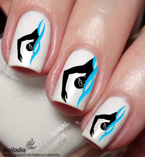 Décalques Eau Chat Noir - Autocollants Pour Ongles Nail Art - Neuf