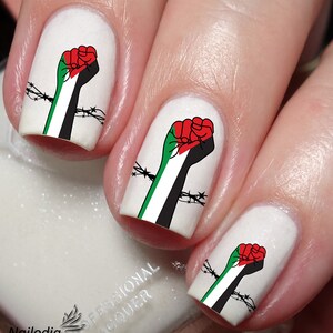 I Love Palestine Nail Art Decal Sticker - Etsy