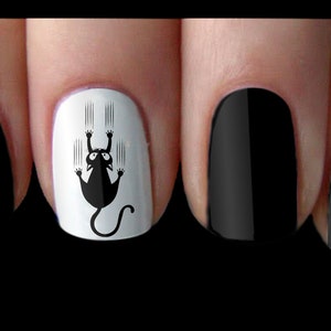 Black Cats Lovers Nail Art Decal Sticker - Etsy