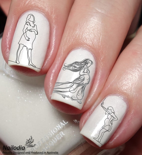 Schwangere Frau Nail Art Aufkleber - Etsy.de
