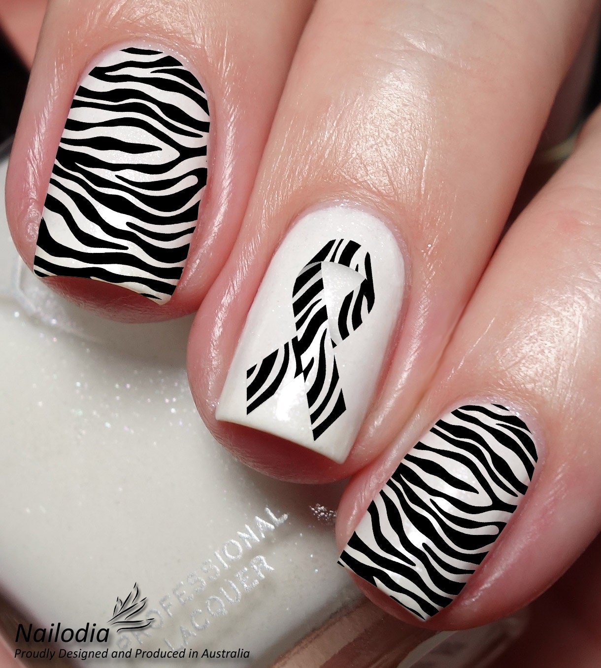 Stickers Ongles Zèbre Rouge & Noir - Autocollants Nail Art Faciles à Poser