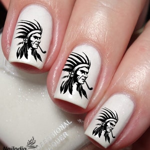 Calcomanía de arte de uñas nativo americano indio Pegatina