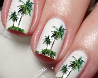 Palm Tropical Tree Nail Art Decal Sticker