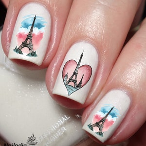 Love in Paris eiffel Tower Nail Art Decal Sticker