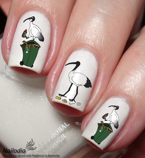 Bin chicken Ibis Nail Art Decal Sticker