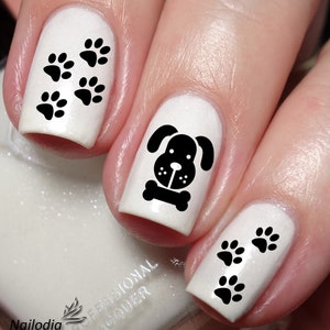 Dog Paw Nail Art Decal Sticker - Pet Theme