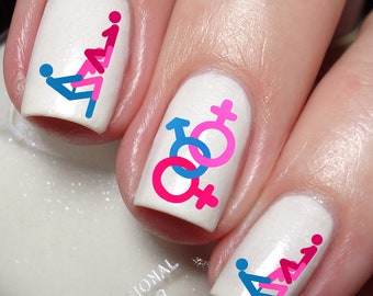 Threesome Sex Position Nail Art Decal Sticker